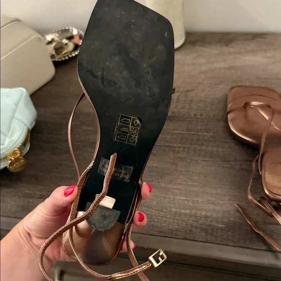 Jeffrey Campbell Metallic Bronze Strappy Heels Fluxx Sandal - Picture 3 of 6